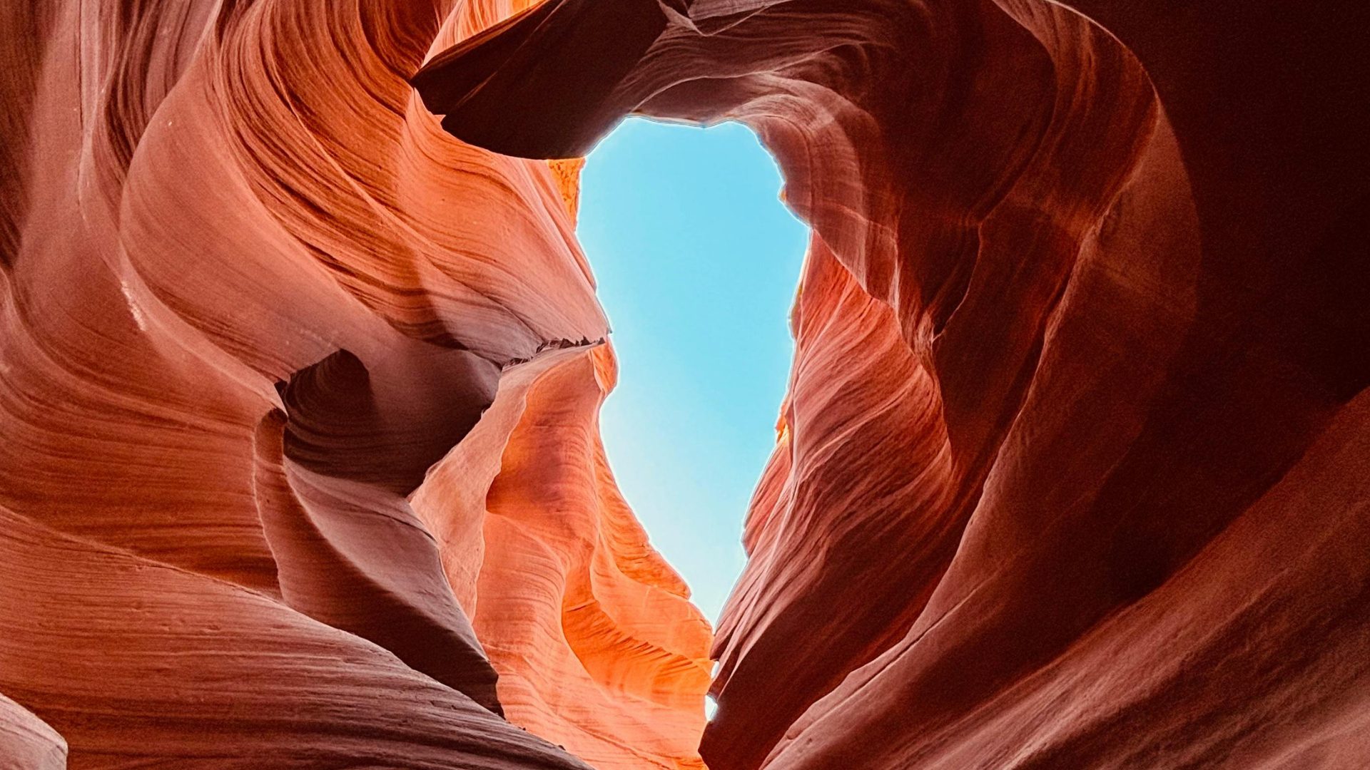 Light through a narrow sandstone slot canyon